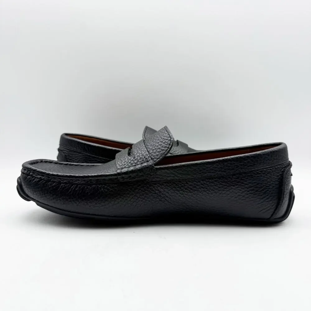 Coach Mens Luca Driver Loafer US 7.5 EU 40.5 Black Leather Slip On Round Toe NIB